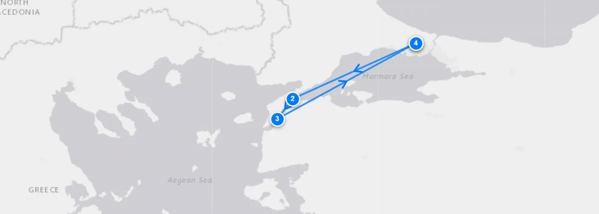 Istanbul, Gallipoli & Anzac Day 2026 route map